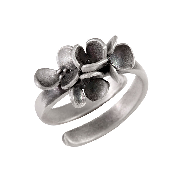 Anillo en plata 925, ajustable. Anillo de flores hecho en méxico, hecho a mano. Anillo artesanal.