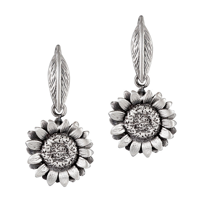 Aretes Girasol con Hoja