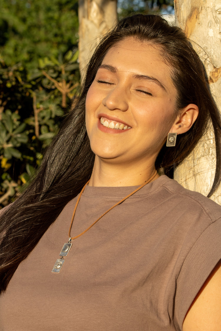 Aretes en plata 925 Lotería sol y luna representando la cultura mexicana en todo su esplendor. Disfruta la joyería mexicana de Eva Carrillo