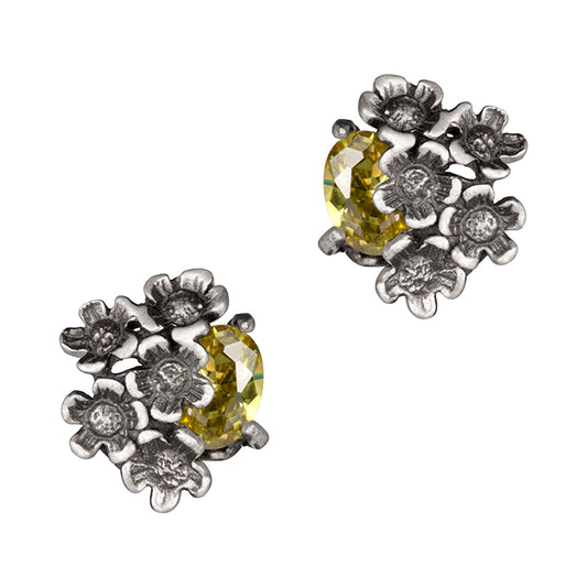 Aretes 5 florecitas peridoto