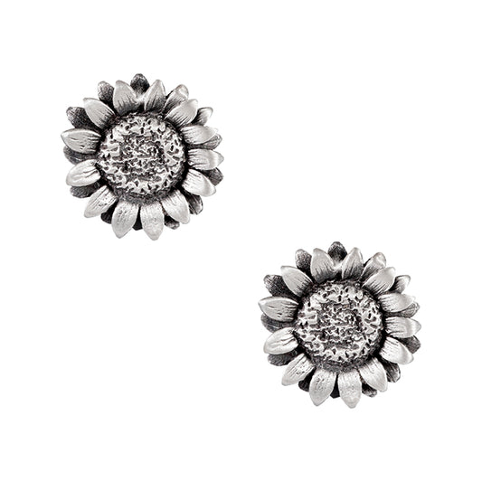 Aretes en Plata 925 Girasol, inspirados en la belleza de la naturaleza, de estilo atemporal. Aretes en plata de diseño de autor Eva Carrillo Joyas